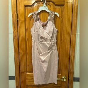 Chic Mauve Backless Dress with Embellished Straps